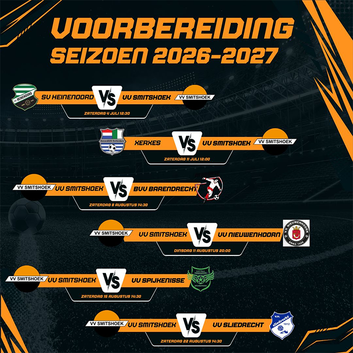 Start voorbereiding Smitshoek 1 seizoen 2026/2027